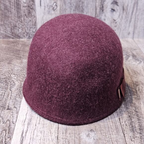Ted Baker Wool Felt Peak Hat Womens Ribbon Bow Cloche Great Gatsby Roaring 20s - Picture 7 of 14